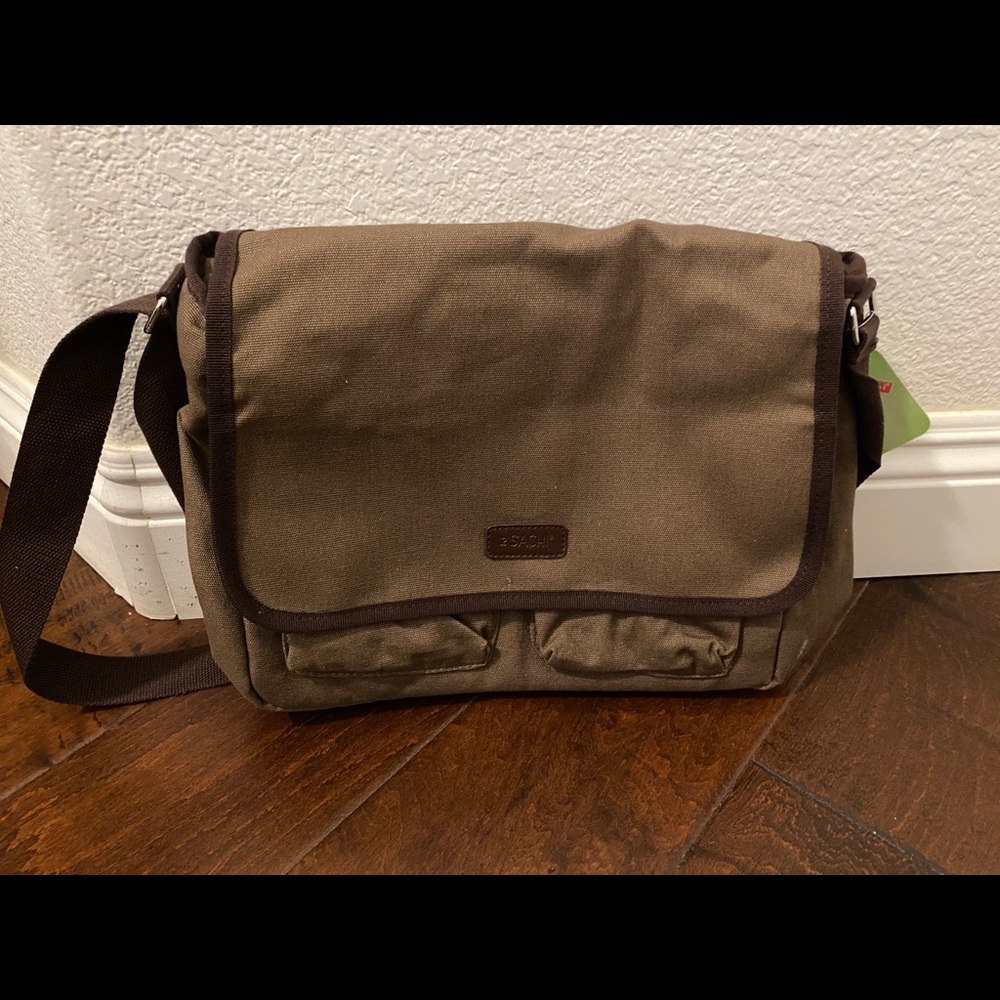 Sachi Insulated Canvas messenger Lunch Tote